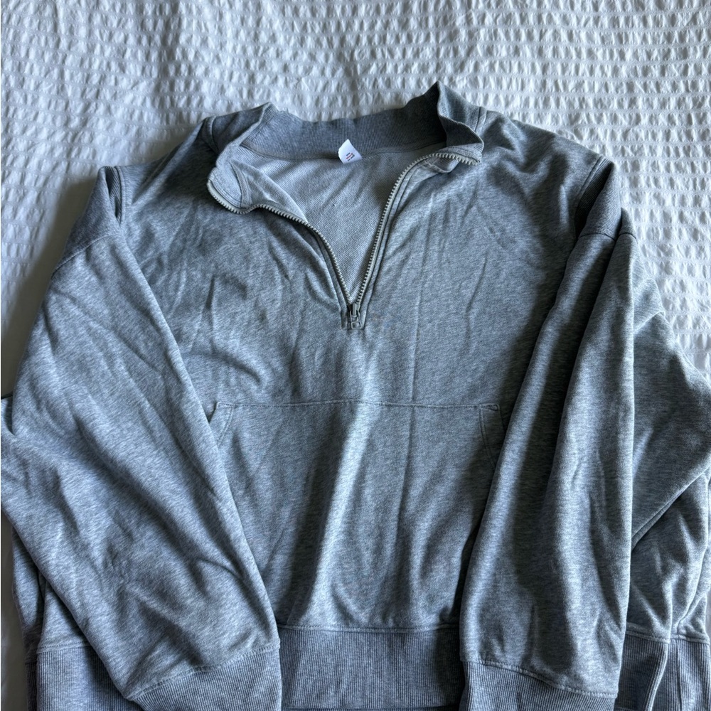 Gray Quarter-Zip Sweater